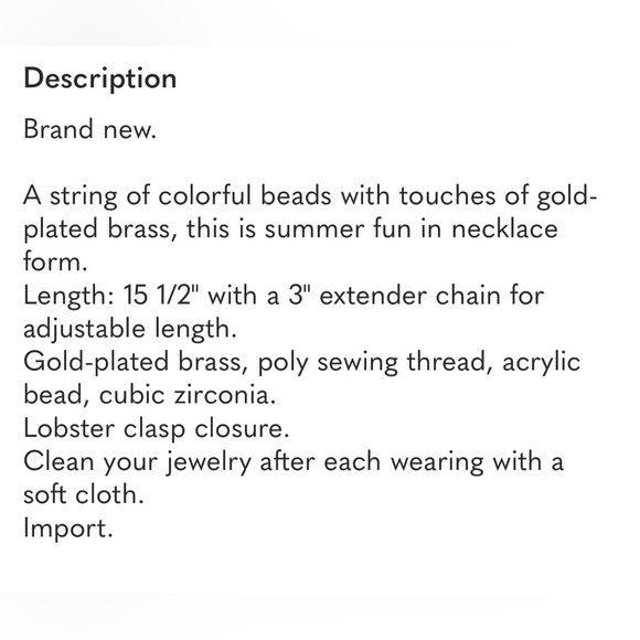 NWT Madewell Market Beaded Necklace - Picture 5 of 5